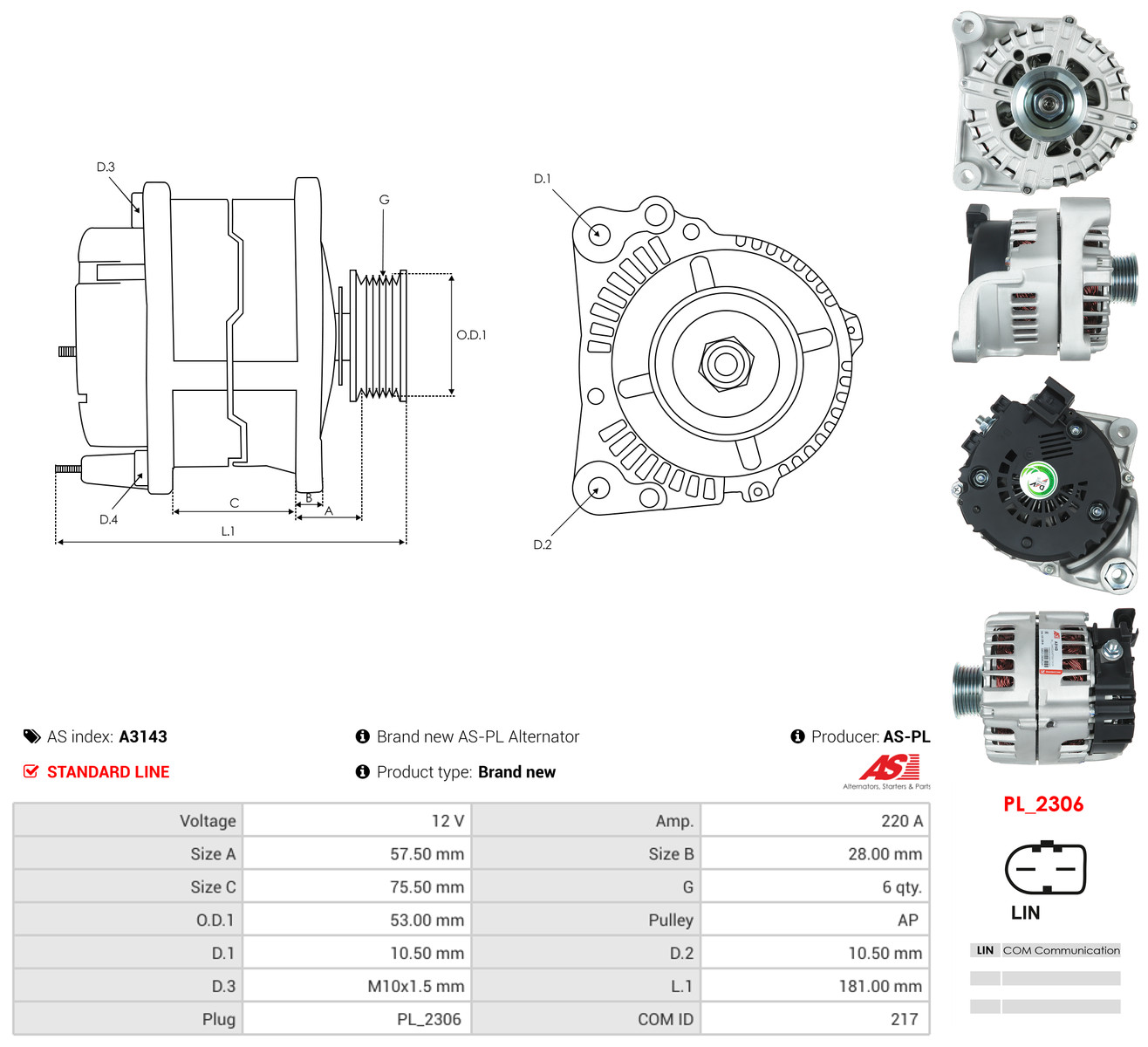 AS-PL Generator a3143 for BMW