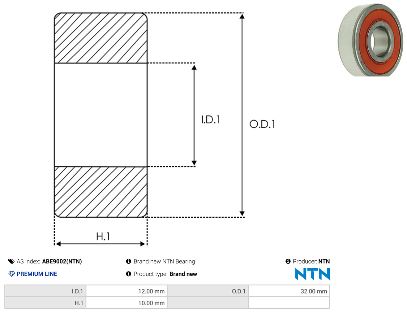 AS-PL Leje ABE9002(NTN) for NISSAN MITSUBISHI