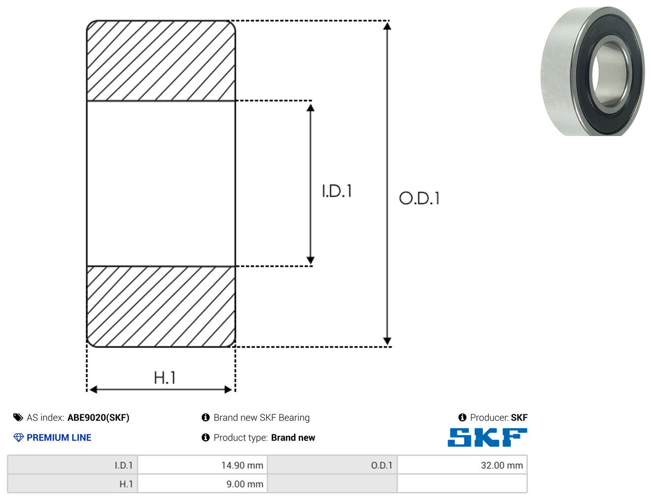 AS-PL Leje ABE9020(SKF) for HYUNDAI HONDA ISUZU MAZDA MITSUBISHI NISSAN