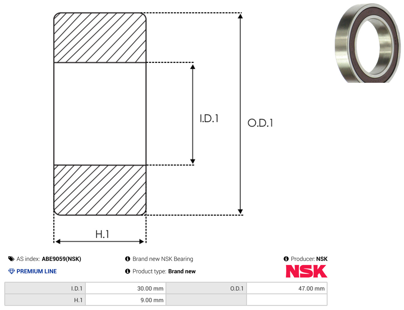 AS-PL Leje ABE9059(NSK)