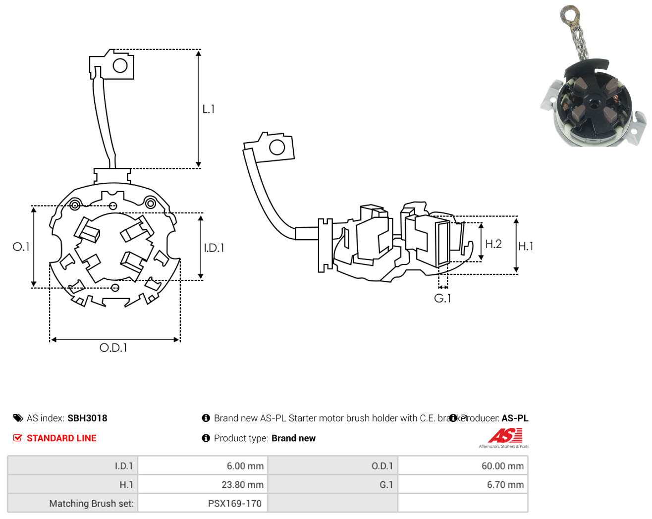 AS-PL sbh3018 600mm for OPEL FIAT