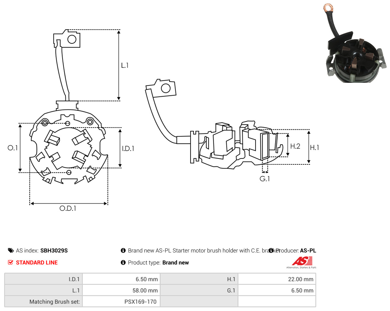 AS-PL sbh3029s for OPEL FIAT