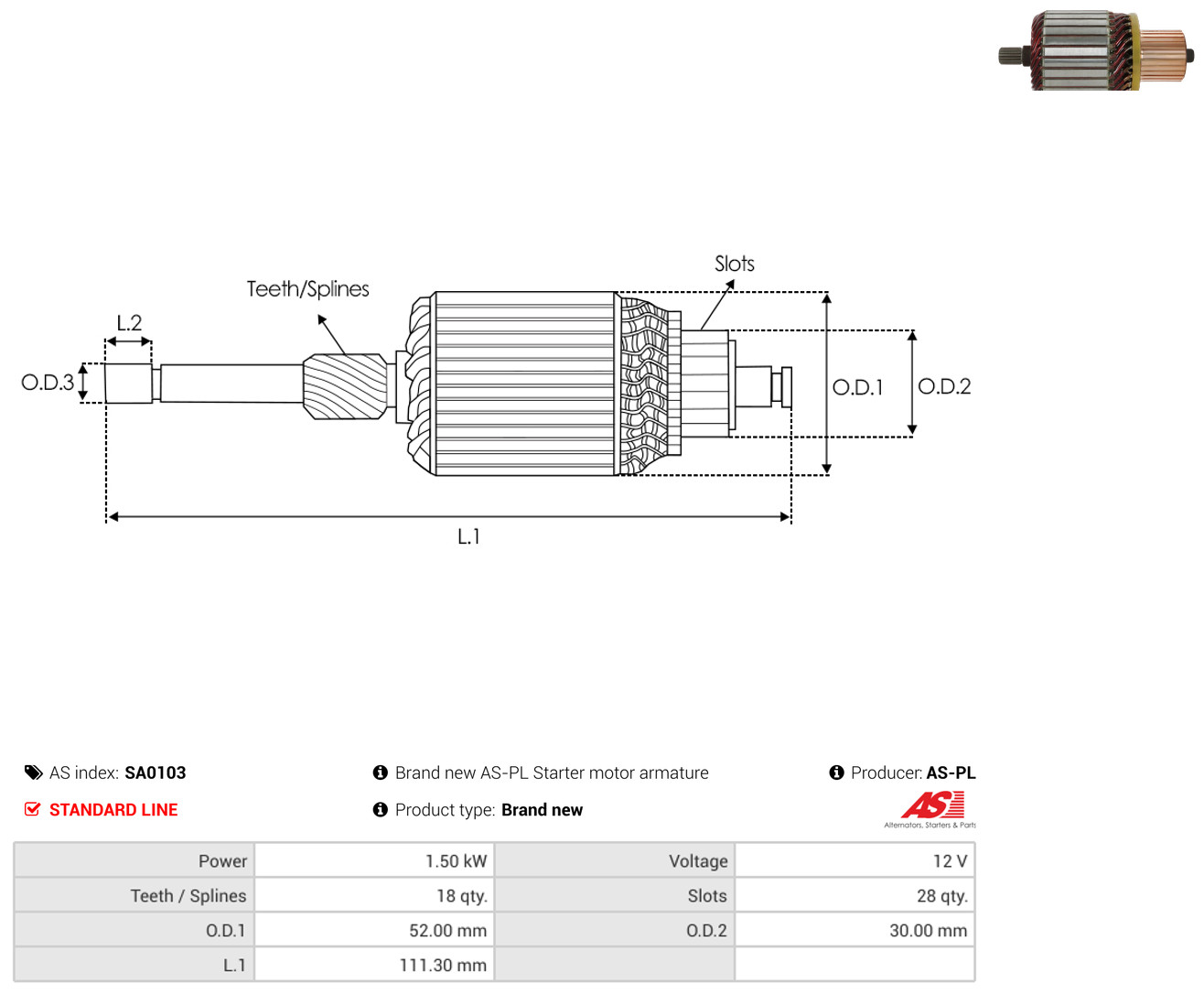 AS-PL sa0103 520mm