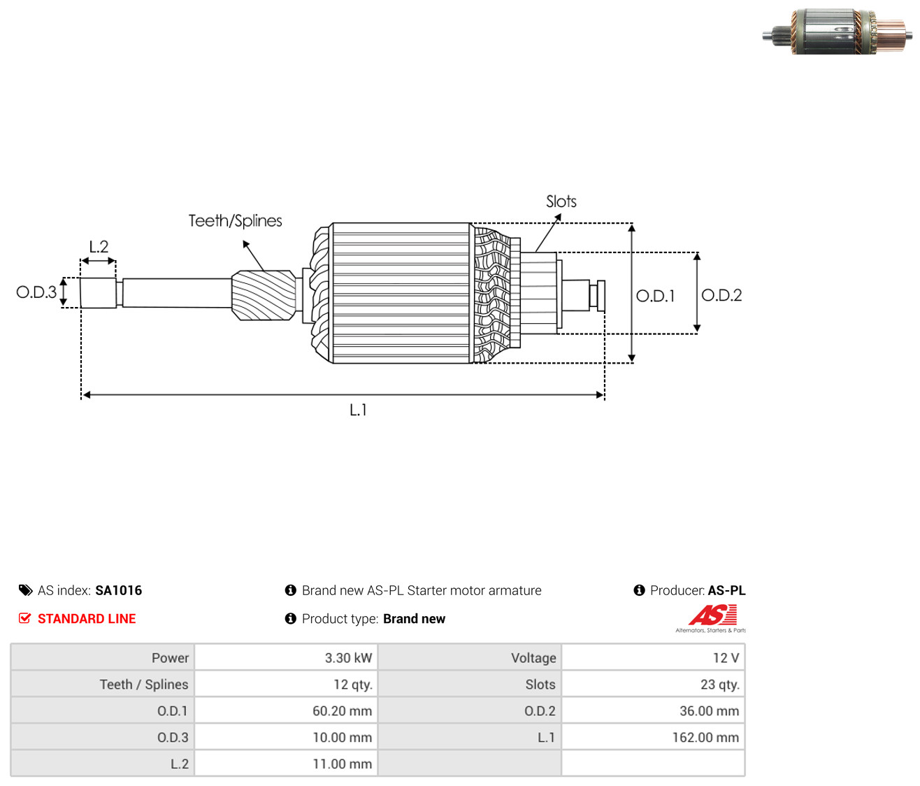 AS-PL sa1016 60,20mm