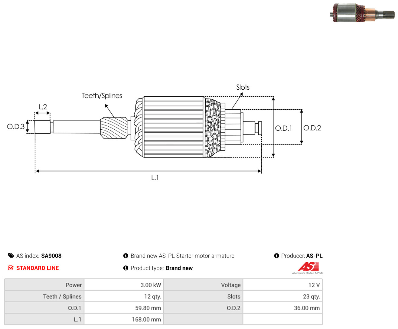 AS-PL sa9008 59,80mm