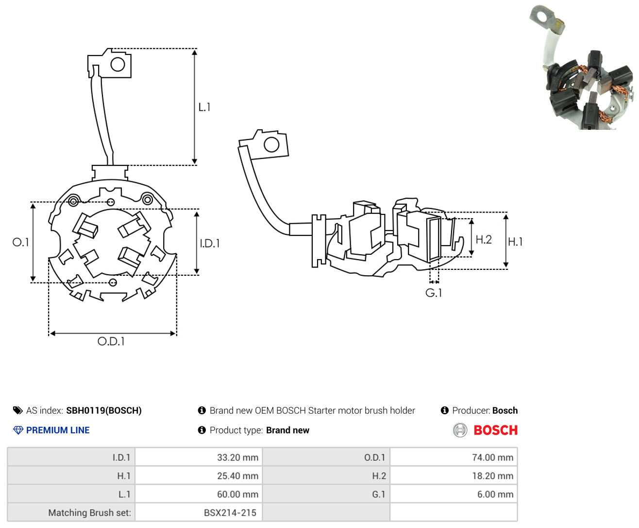 AS-PL sbh0119bosch 740mm for VW