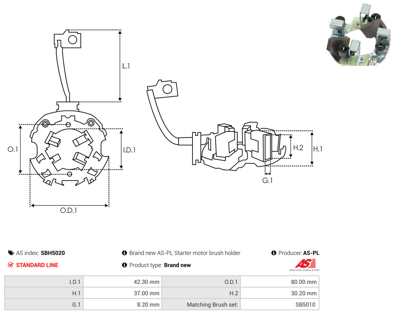 AS-PL sbh5020 800mm for VOLVO MAN MITSUBISHI