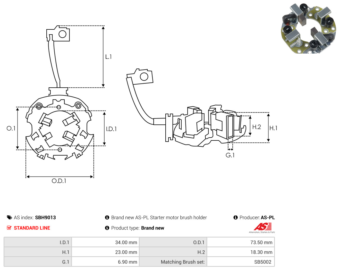 AS-PL sbh9013 73,50mm for HYUNDAI MITSUBISHI NISSAN