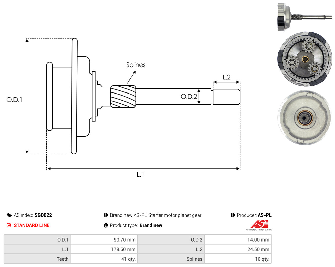 AS-PL sg0022 90,70mm for DAF MAN MERCEDES-BENZ