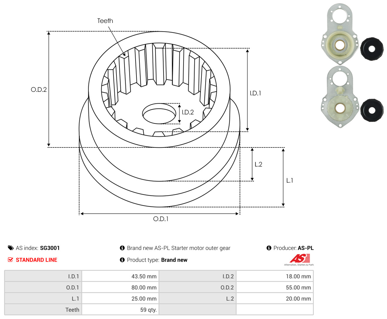 AS-PL sg3001 550mm
