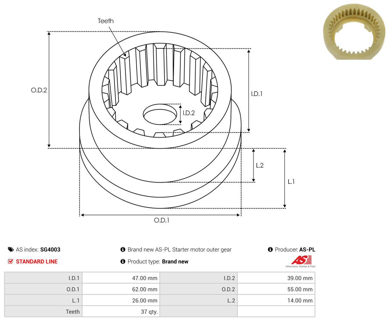 AS-PL sg4003 550mm for FIAT