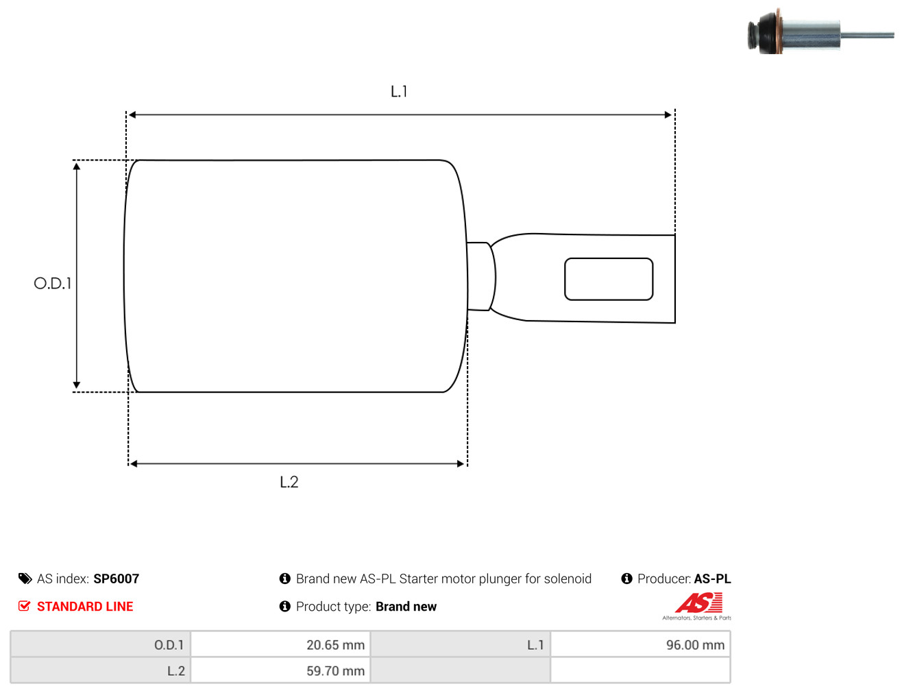 AS-PL sp6007 20,65mm for CHRYSLER TOYOTA HONDA