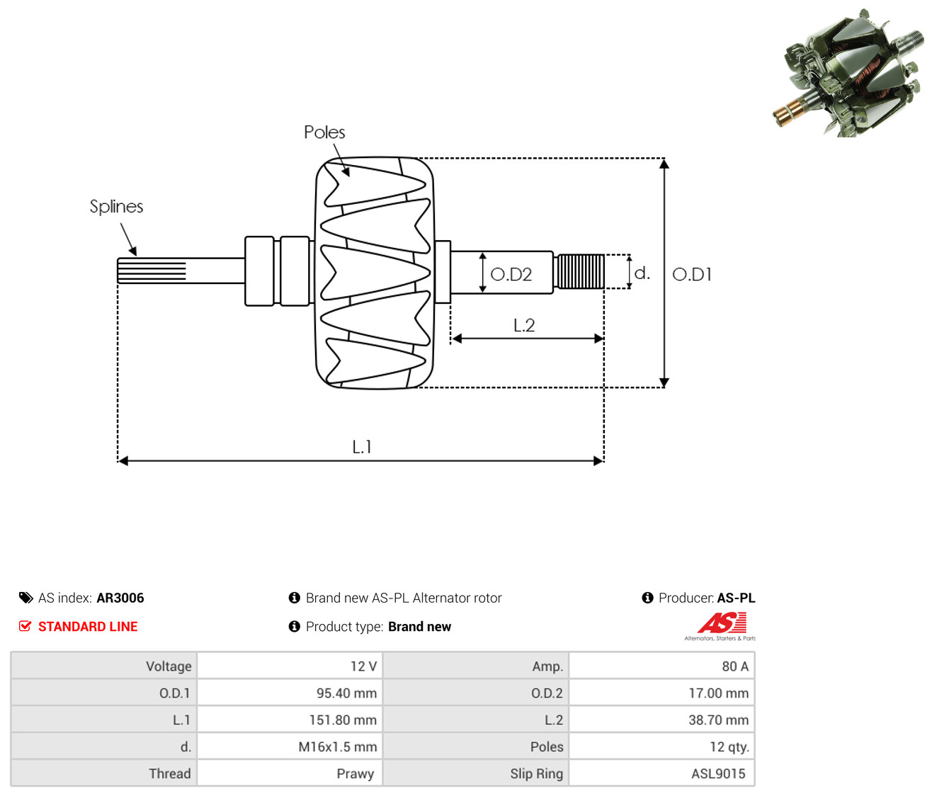 AS-PL ar3006 95,40mm
