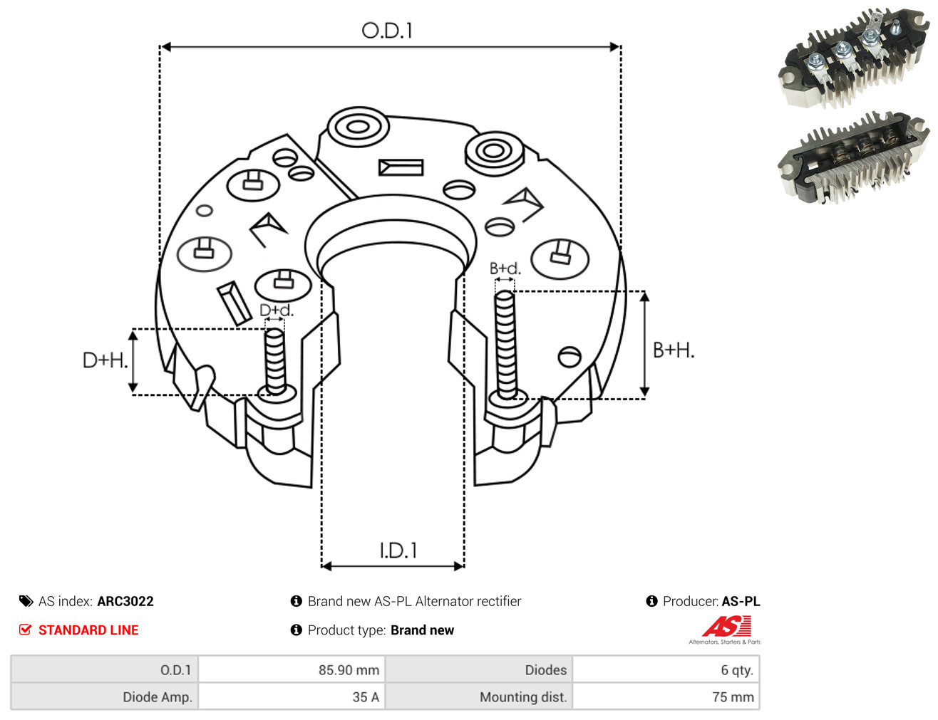 AS-PL arc3022 85,90mm