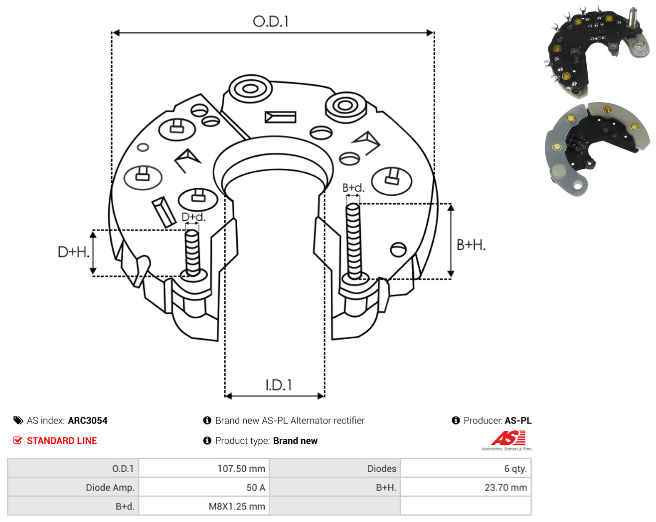 AS-PL arc3054 107,50mm