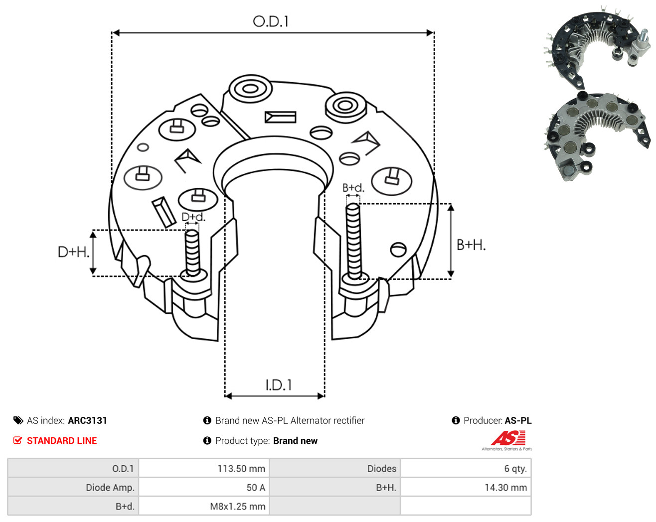 AS-PL arc3131 113,50mm