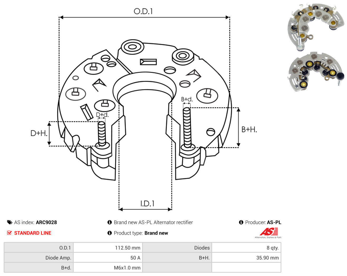AS-PL arc9028 112,50mm
