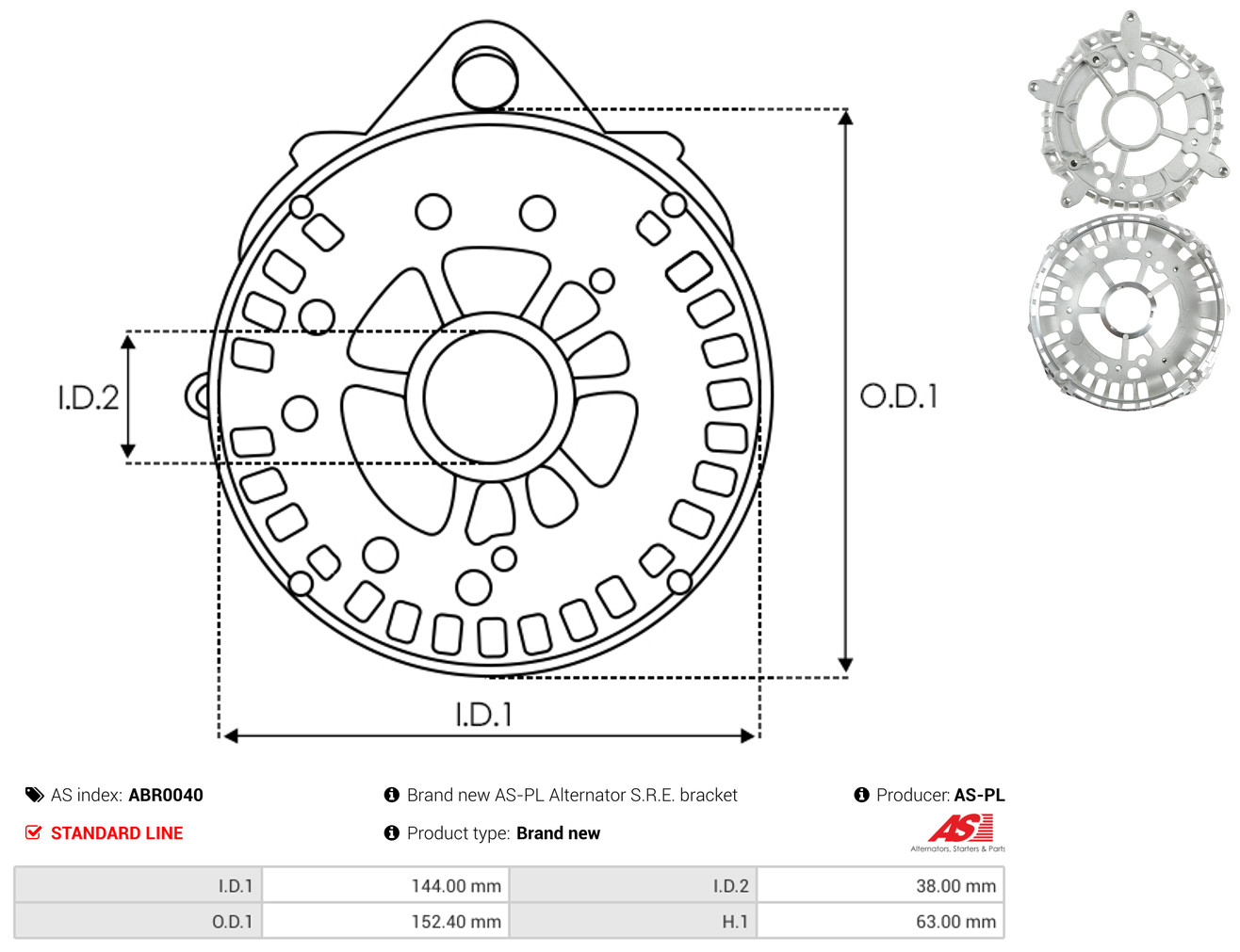 AS-PL abr0040 152,40mm for DAF