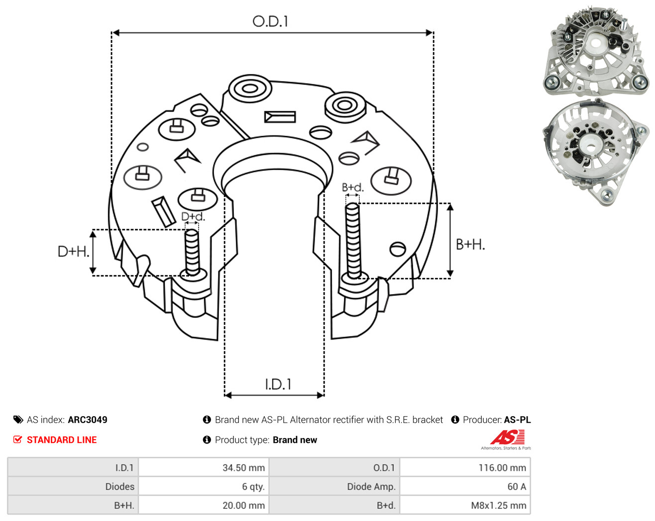 AS-PL arc3049 1160mm