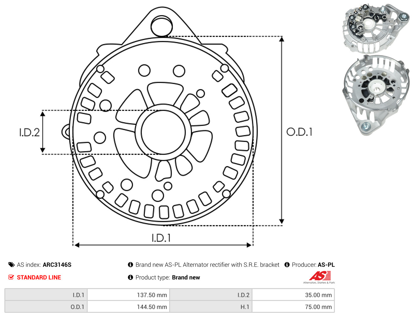 AS-PL arc3146s 1080mm