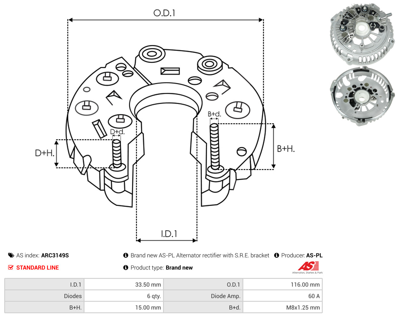 AS-PL arc3149s 1160mm