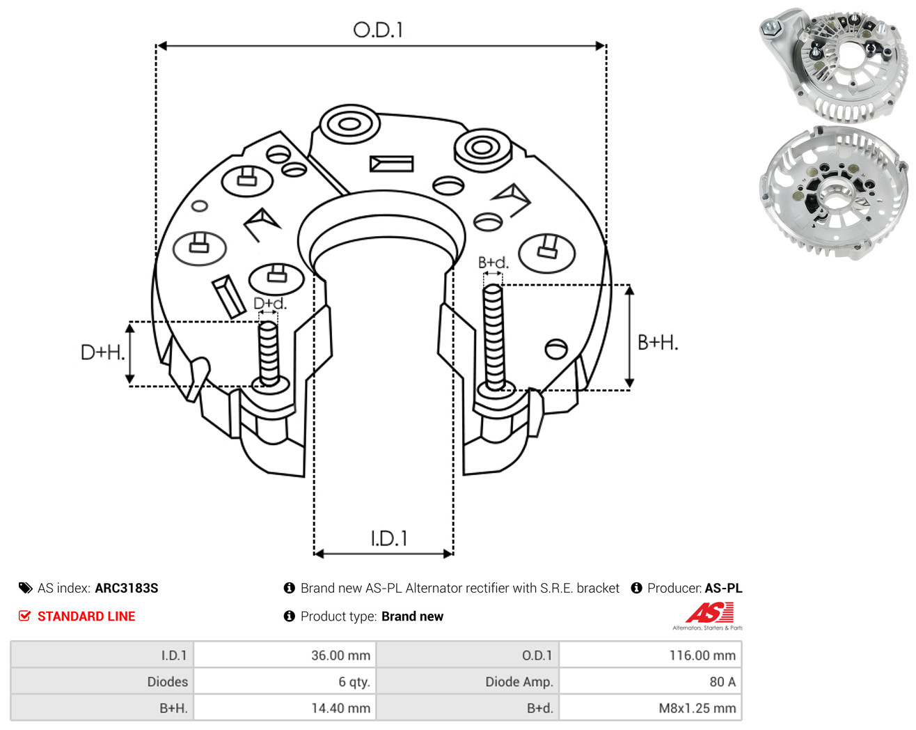 AS-PL arc3183s 1160mm
