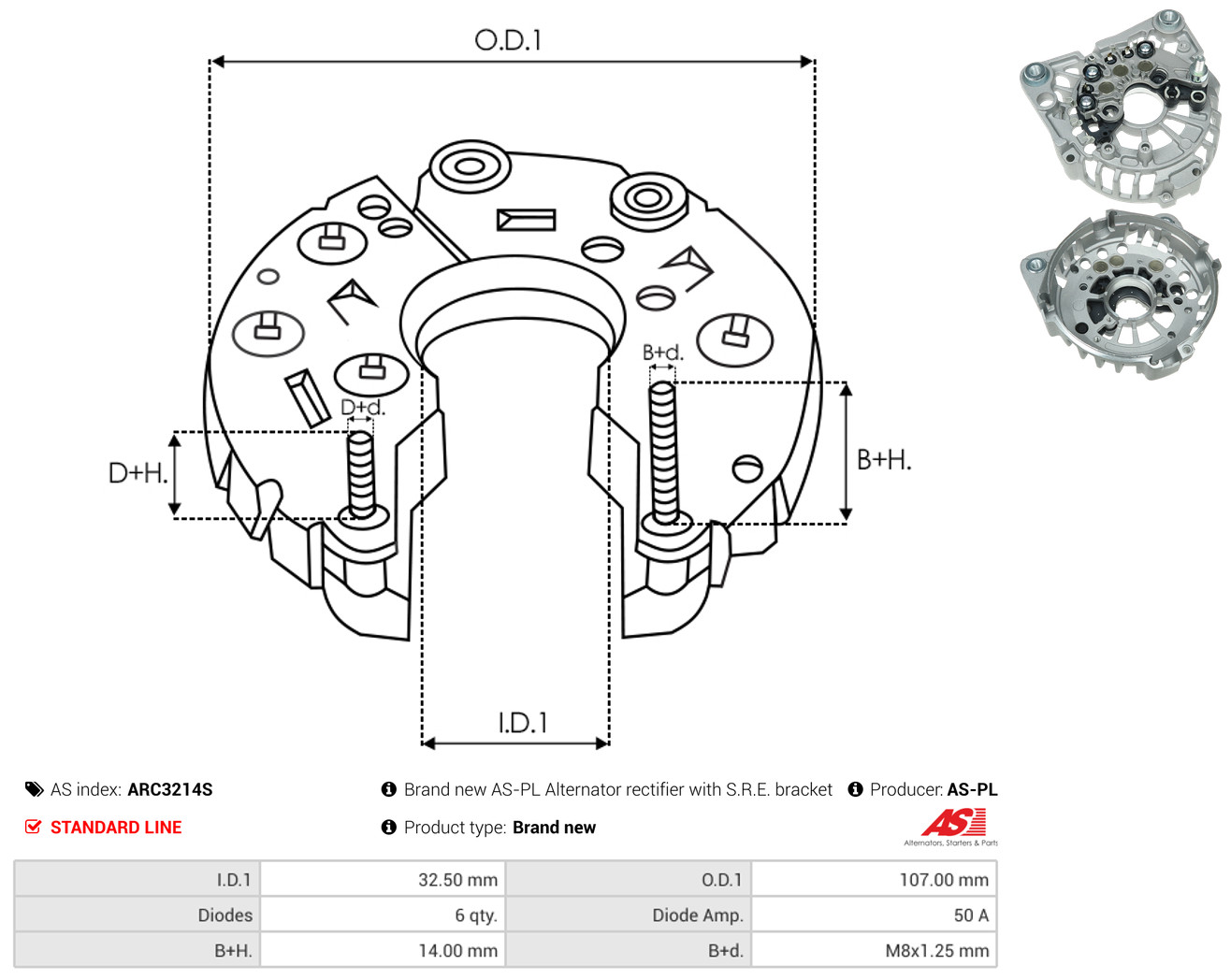 AS-PL arc3214s 1070mm for VW