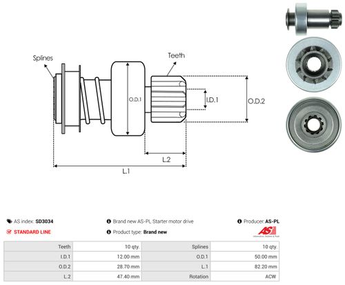 Produktbillede for Friløbsgear, starter