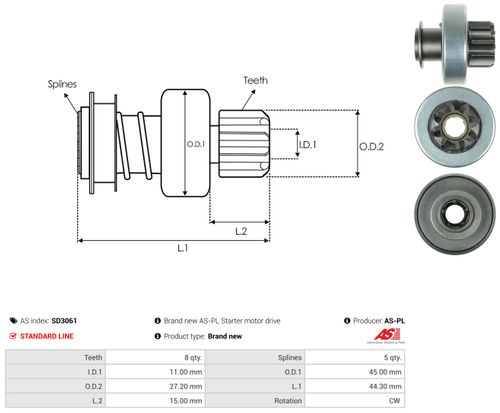 Produktbillede for Friløbsgear, starter