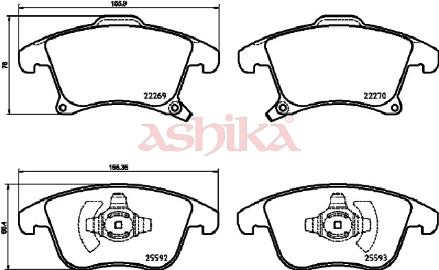 ASHIKA Bremseklodser 50000311 foraksel for FORD FORD USA