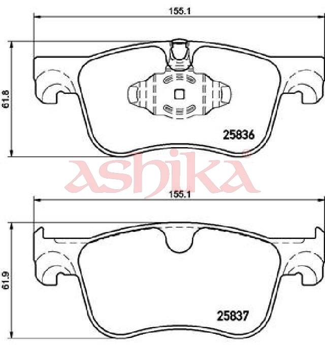 ASHIKA Bremseklodser 50000612 foraksel for VAUXHALL CITROËN