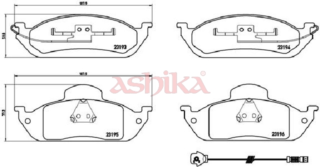 ASHIKA Bremseklodser 50000535 for MERCEDES-BENZ