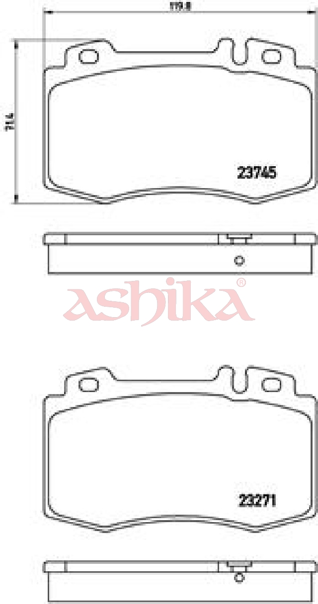 ASHIKA Bremseklodser 50000510 foraksel for MERCEDES-BENZ