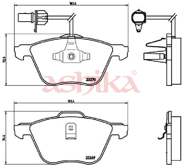 ASHIKA Bremseklodser 50000952 foraksel for FORD VW