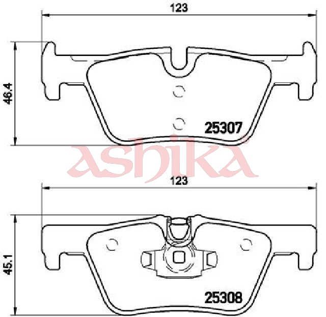 ASHIKA Bremseklodser 51000102 bagaksel for BMW