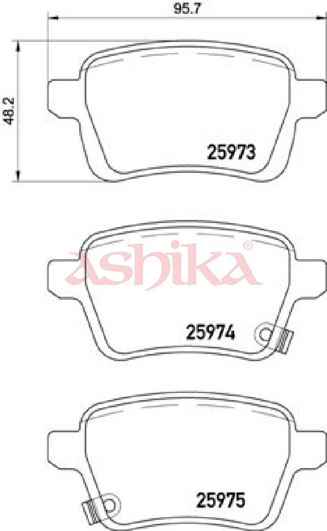 ASHIKA Bremseklodser 51000209 bagaksel for VAUXHALL FIAT