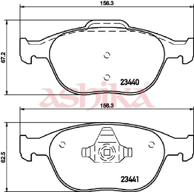 ASHIKA Bremseklodser 50000307 foraksel for FORD