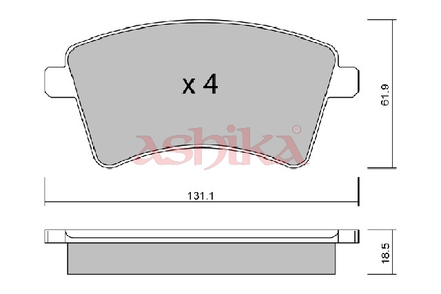 ASHIKA Bremseklodser 50000720 foraksel for MERCEDES-BENZ RENAULT