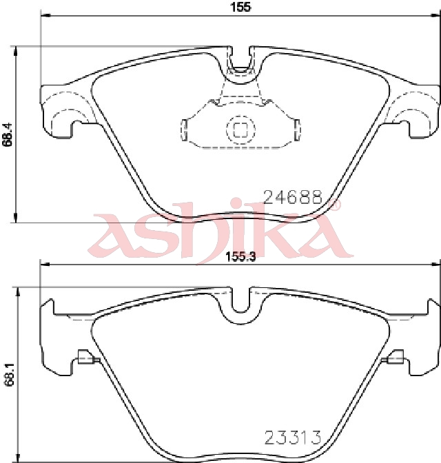 ASHIKA Bremseklodser 50000126 foraksel for BMW