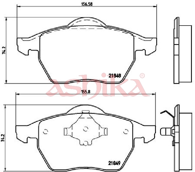 ASHIKA Bremseklodser 50000312 foraksel for FORD VW