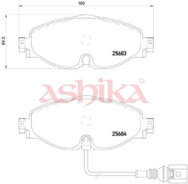 ASHIKA Bremseklodser 50000907 foraksel for VW SKODA AUDI CUPRA