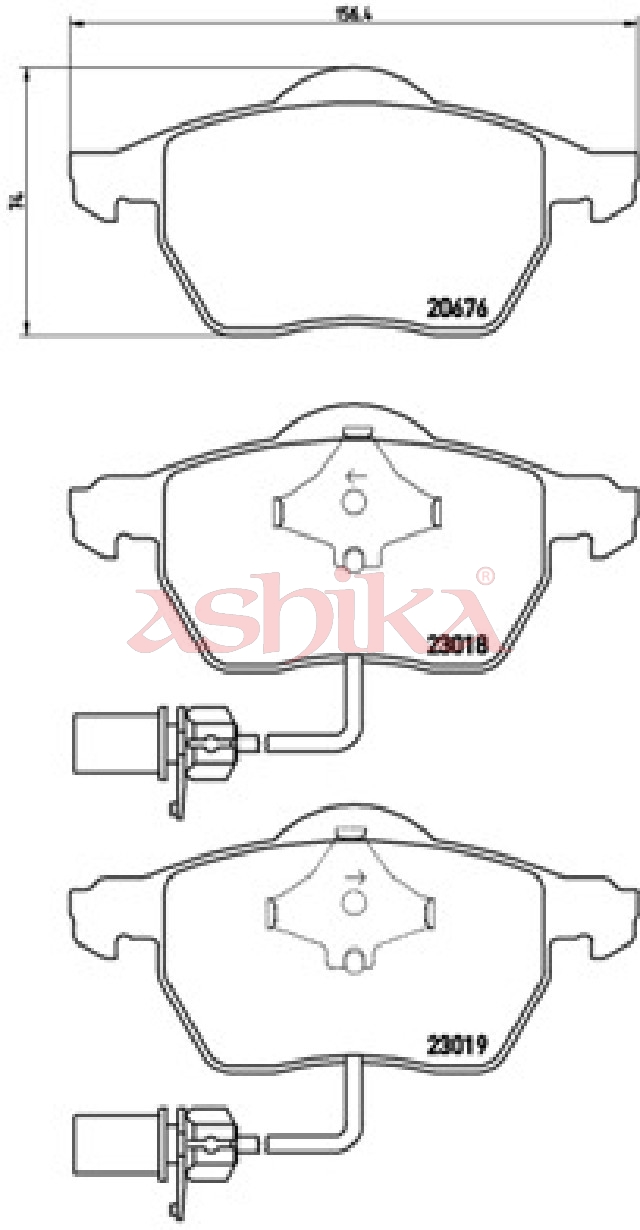 ASHIKA Bremseklodser 50000927 foraksel for AUDI (FAW) VW