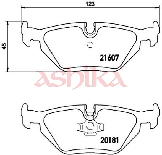 ASHIKA Bremseklodser 51000105 bagaksel for BMW
