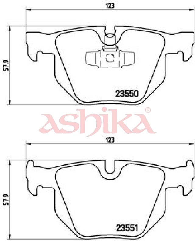 ASHIKA Bremseklodser 51000108 bagaksel for BMW