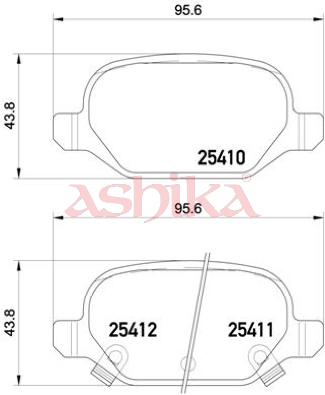 ASHIKA Bremseklodser 51000214 bagaksel for FIAT CHRYSLER
