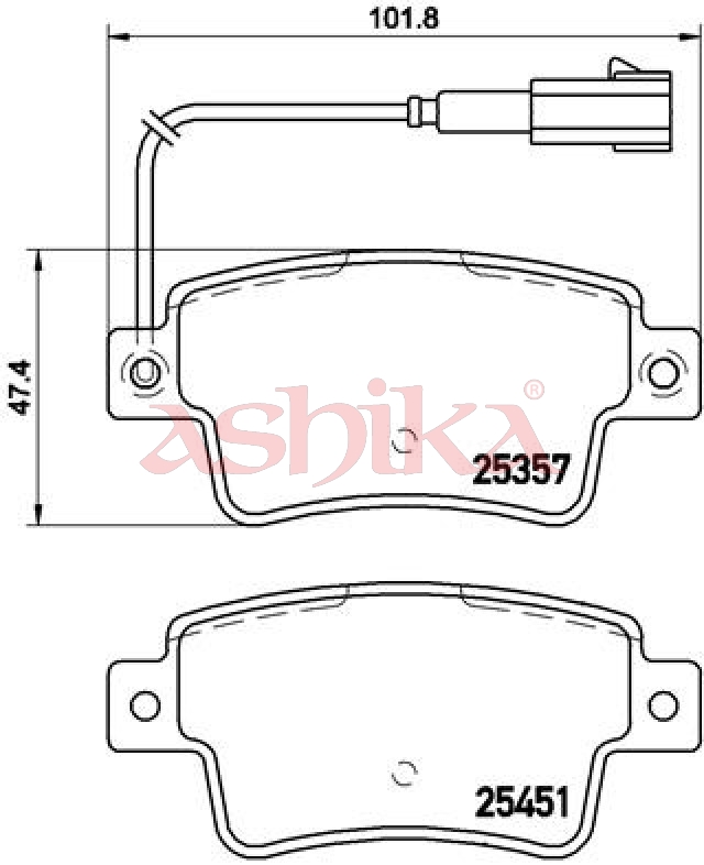 ASHIKA Bremseklodser 51000215 bagaksel for ABARTH