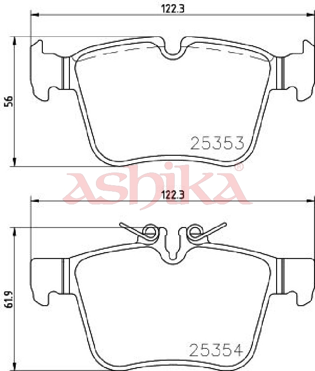 ASHIKA Bremseklodser 51000507 bagaksel for MERCEDES-BENZ