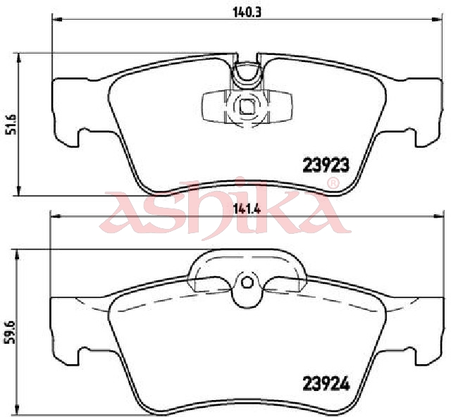 ASHIKA Bremseklodser 51000515 bagaksel for MERCEDES-BENZ