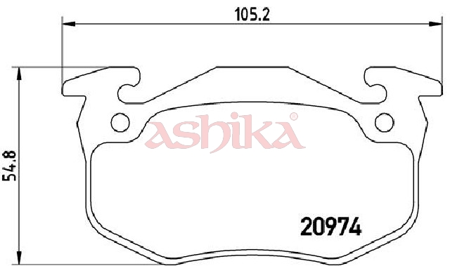 ASHIKA Bremseklodser 51000611 bagaksel for CITROËN PEUGEOT RENAULT