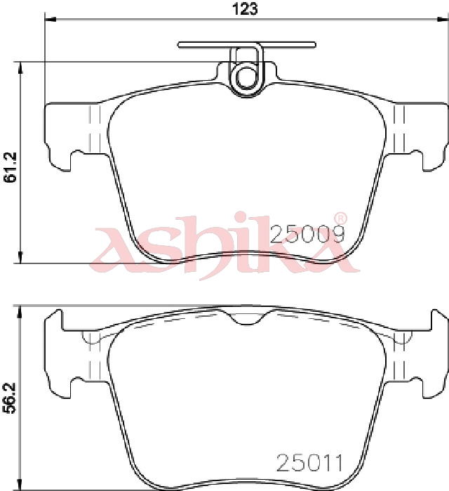 ASHIKA Bremseklodser 51000906 bagaksel for VW SKODA AUDI CUPRA